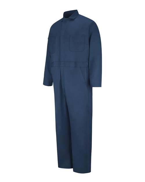 Button-Front Cotton Coverall Long Sizes