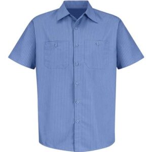 Industrial Stripe Short Sleeve Work Shirt