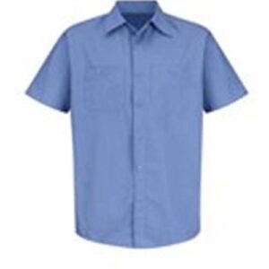 Industrial Stripe Short Sleeve Work Shirt Long Sizes